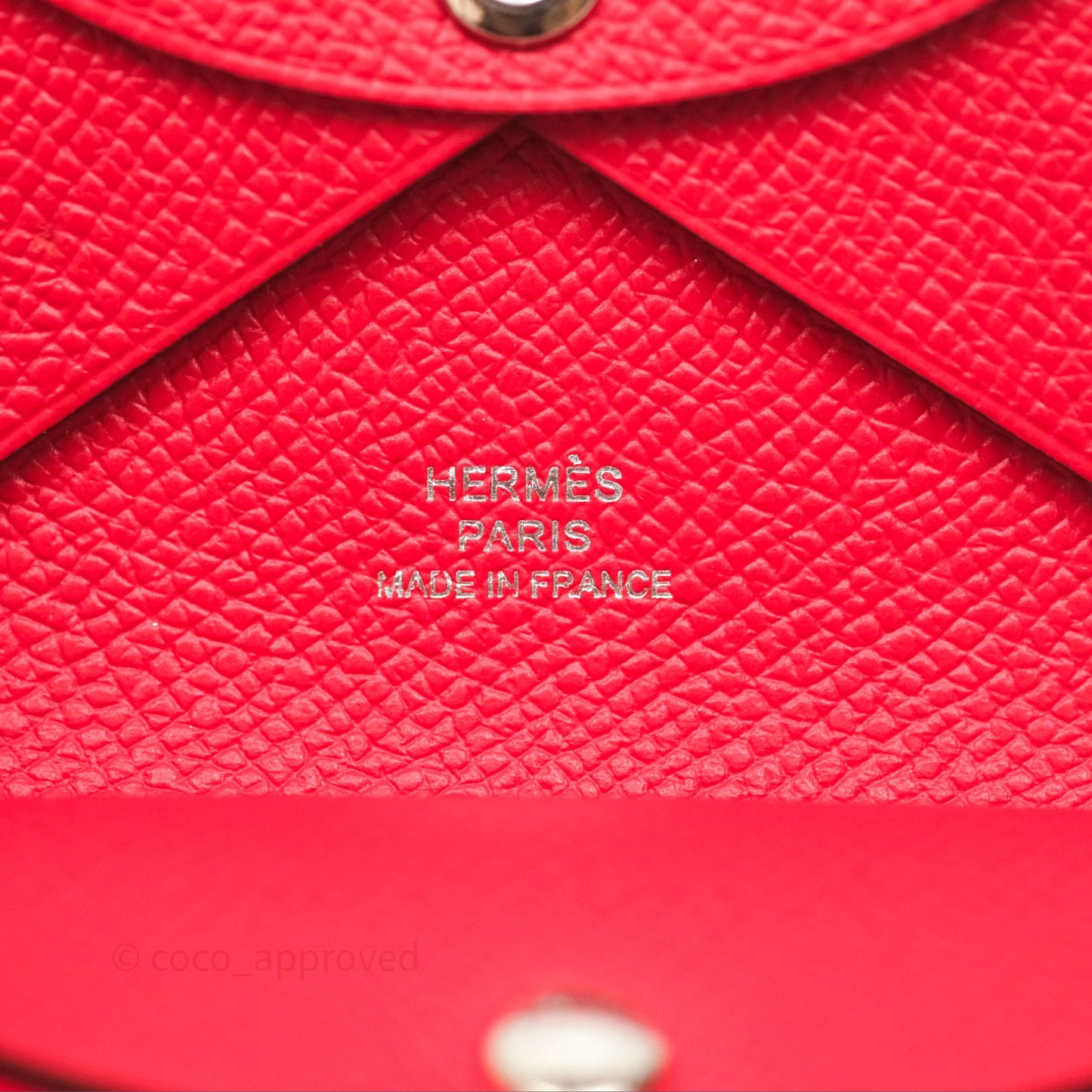 Hermès Calvi Duo Compact Card Holder Rouge De Coeur