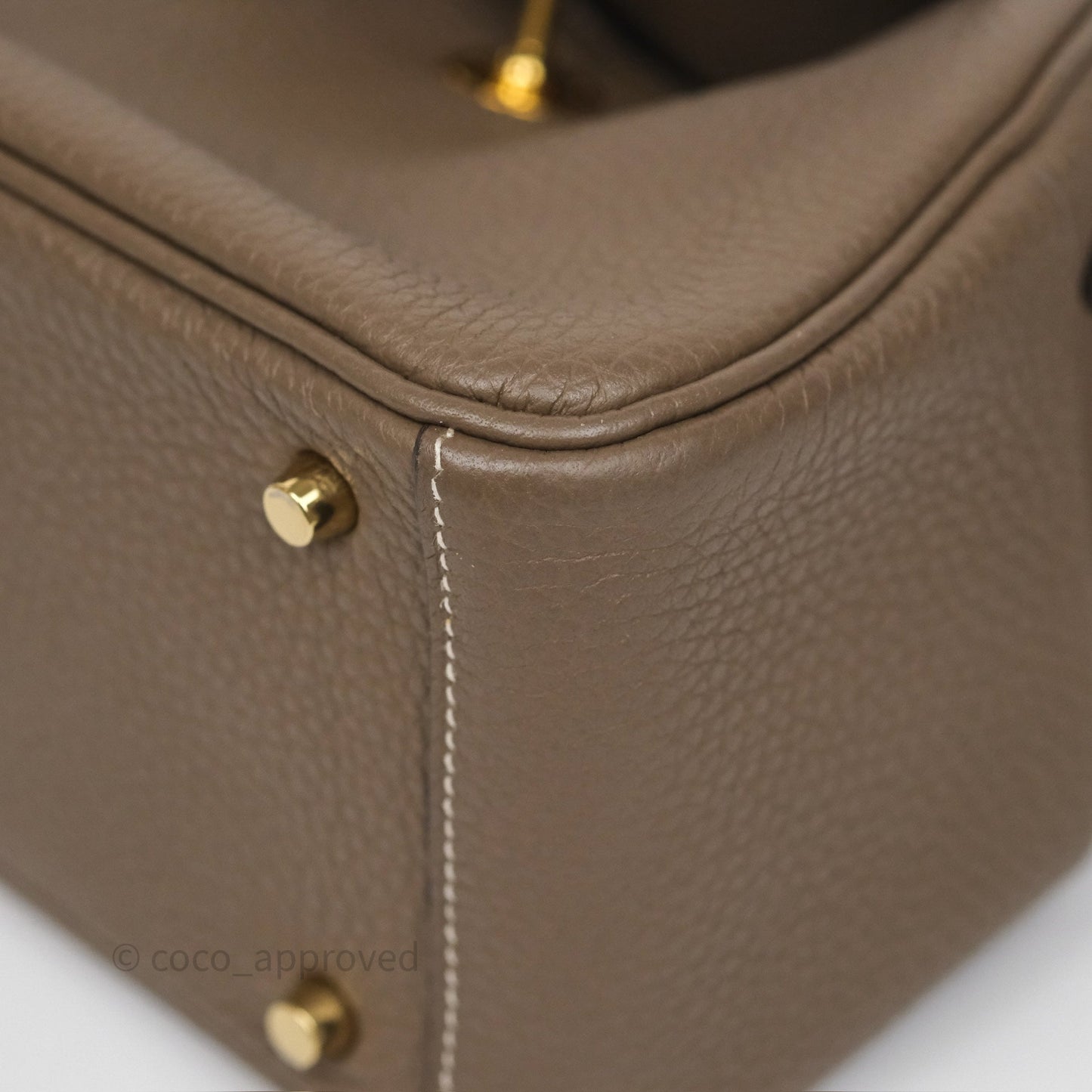 Hermès Mini Lindy 20 Etoupe 18 Clemence Gold Hardware