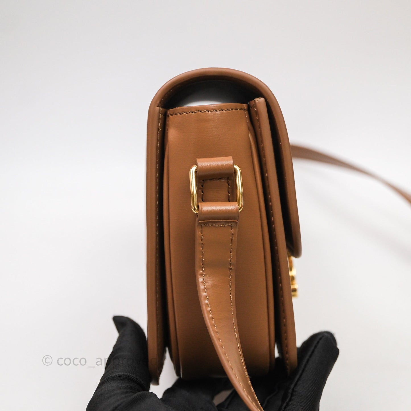 Celine Teen Triomphe Bag Shiny Calfskin Brown