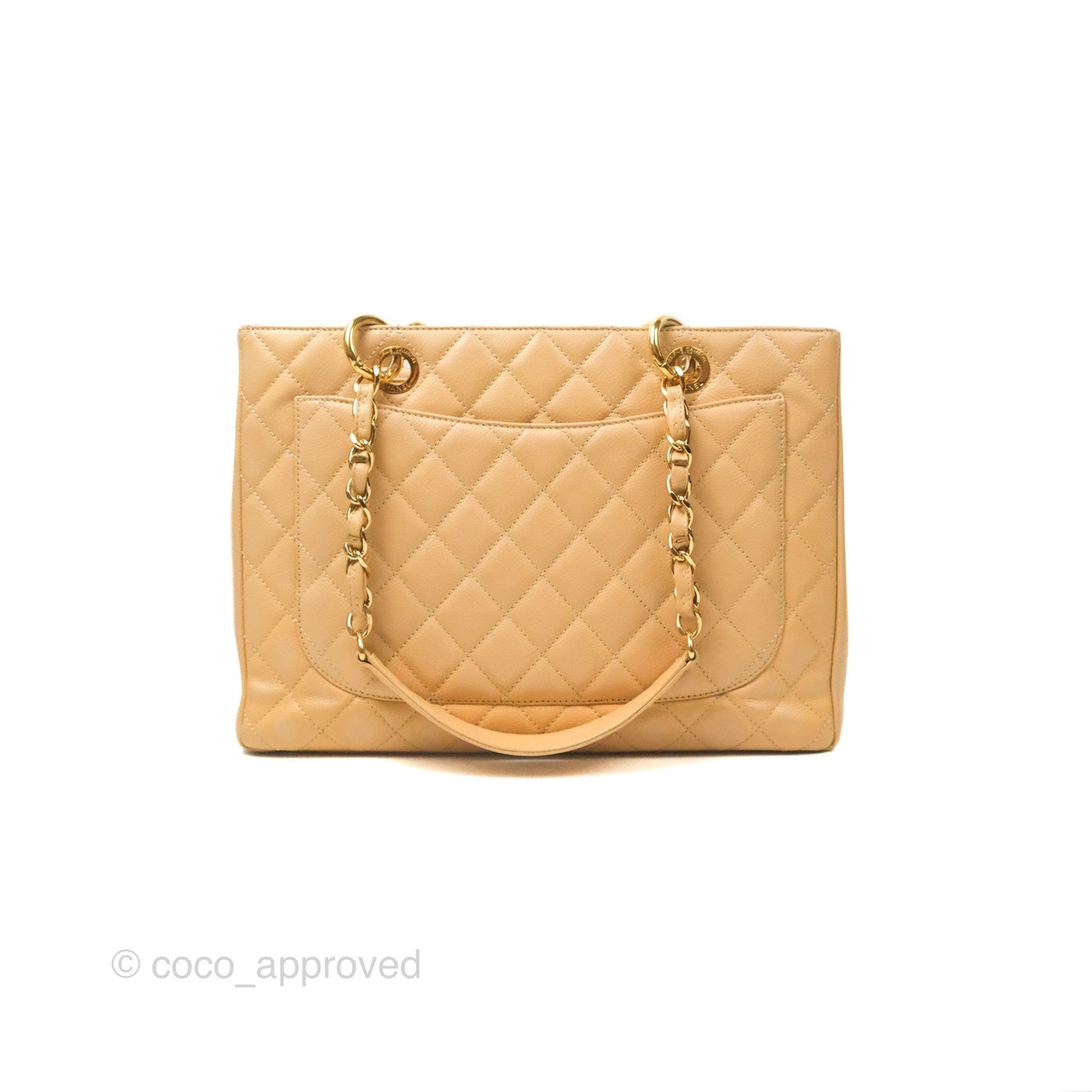 Chanel GST Beige Caviar Gold Hardware