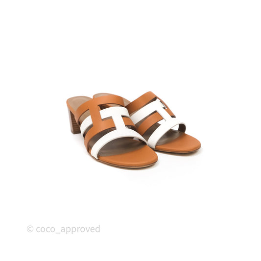 Hermes Amica Sandal Blanc/Naturel Size 38.5