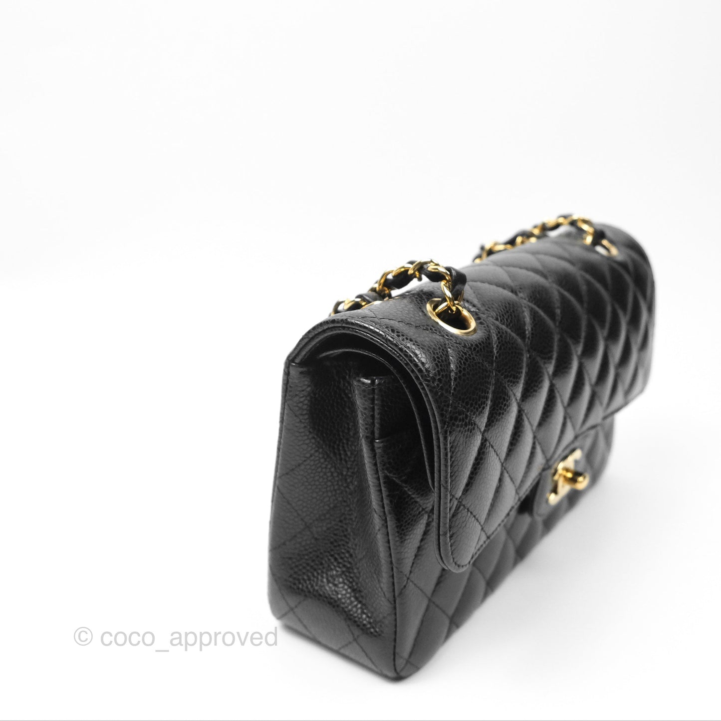 Chanel Small Classic Flap Quilted Black Caviar Gold Hardware