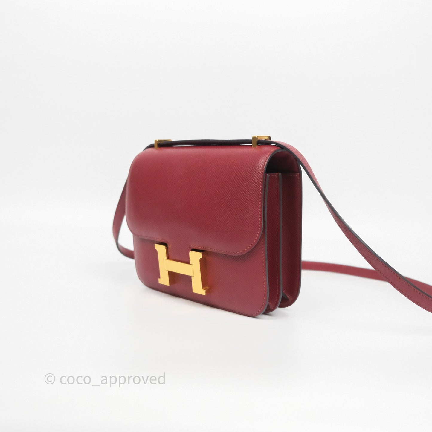 Hermès Constance Mini 18cm Rouge Grenat K1 Epsom Gold Hardware