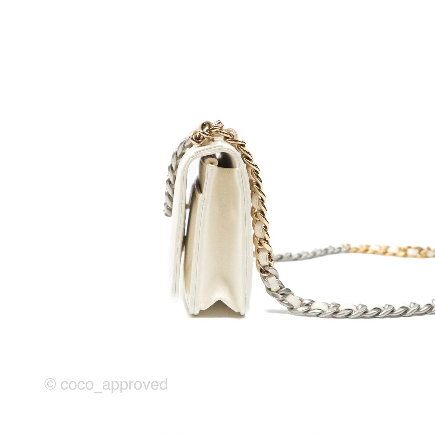 Chanel 19 Wallet on Chain WOC White Mixed Hardware