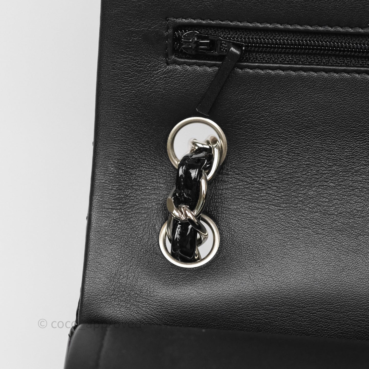 Chanel Jumbo Double Flap Black Patent Silver Hardware⁣⁣
