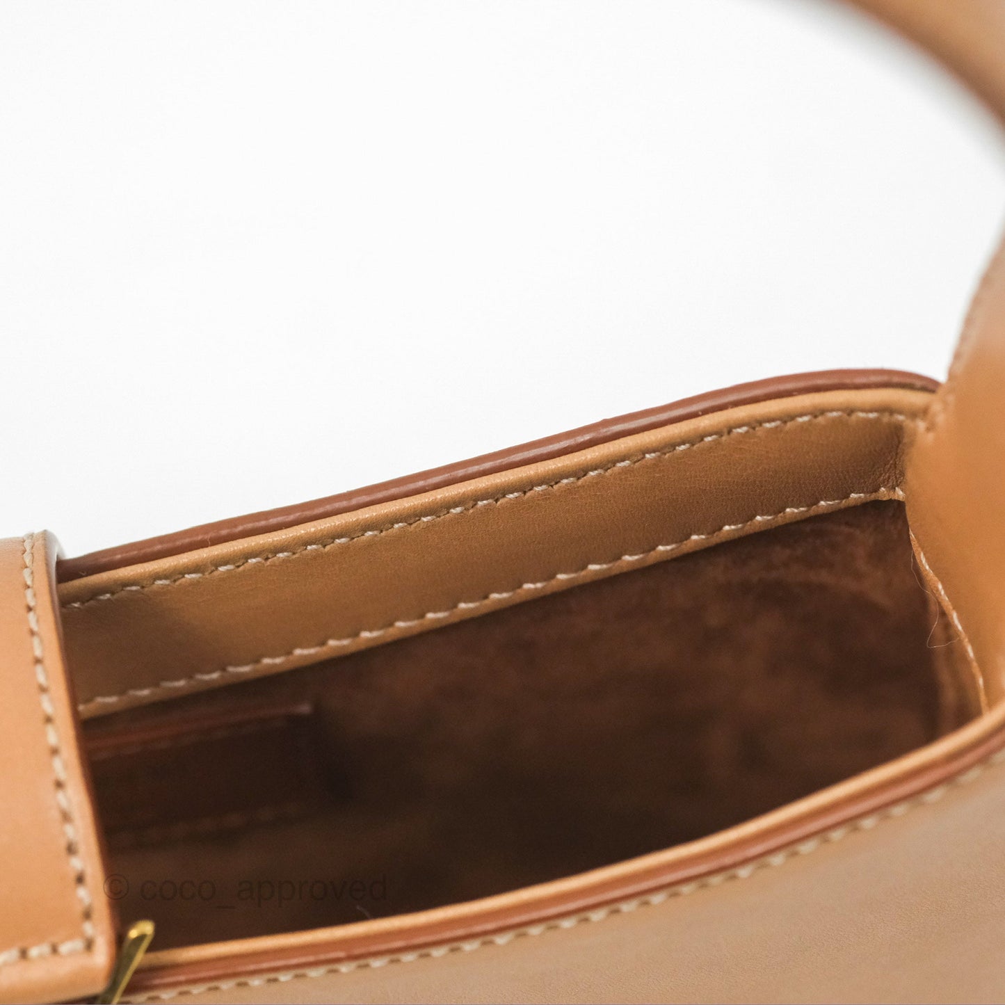 Saint Laurent Mini Le 5 À 7 Tan Calfskin Bronze Brass Hardware