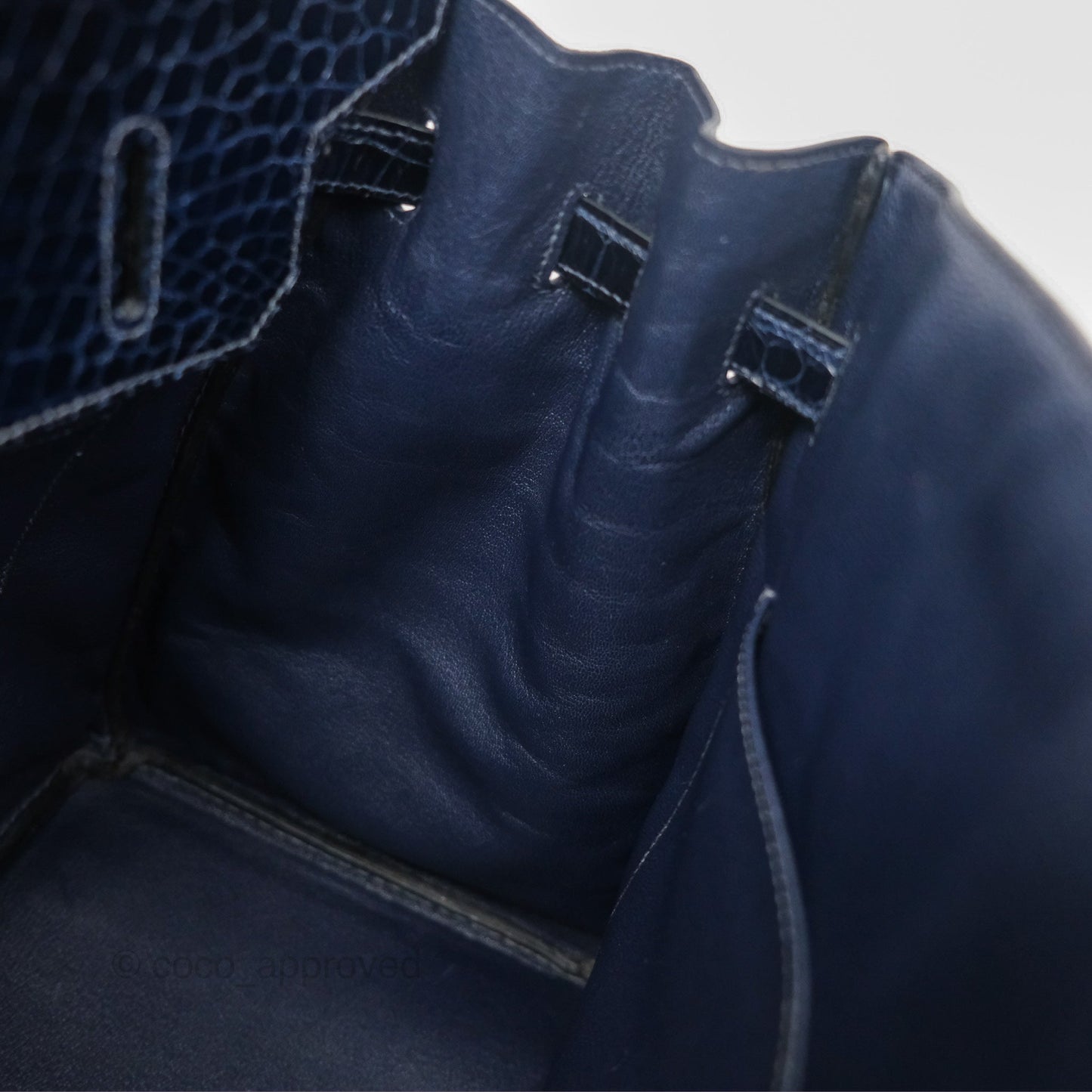 Hermès Birkin 35 Porosus Marine 78 Palladium Hardware