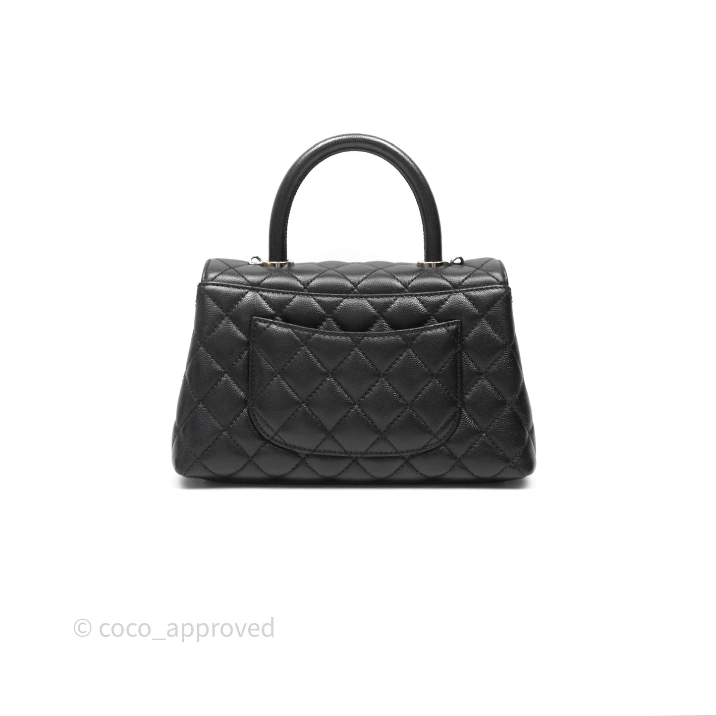Chanel Small Coco Handle Quilted Black Caviar Gold Hardware
