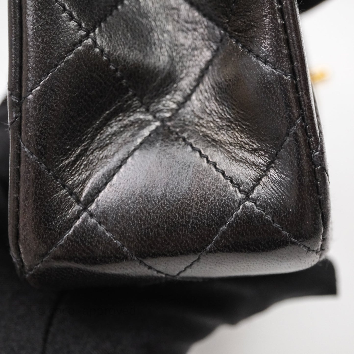 Chanel Vintage Classic Small Flap Bag Black Lambskin 24K Gold Hardware