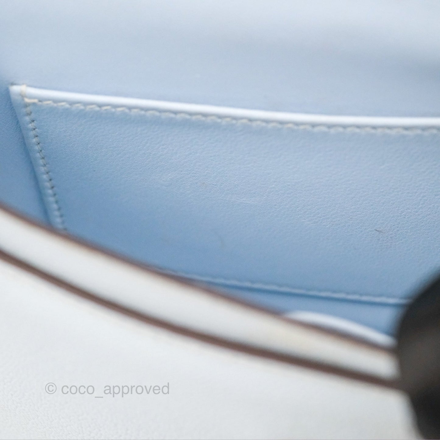 Hermes Mini Verrou Bleu Brume Chèvre Mysore Gold Hardware