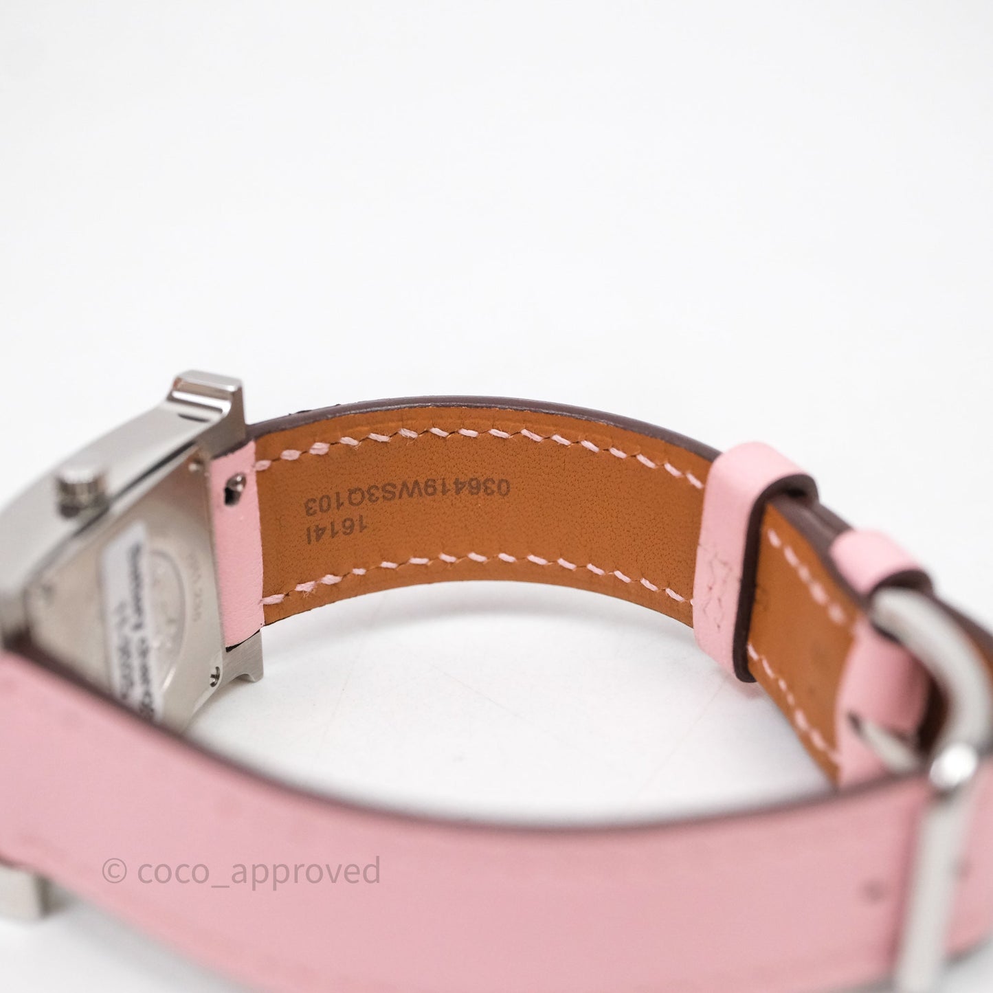 Hermès Heure H Watch Diamond Rose Sakura Swift Palladium Hardware