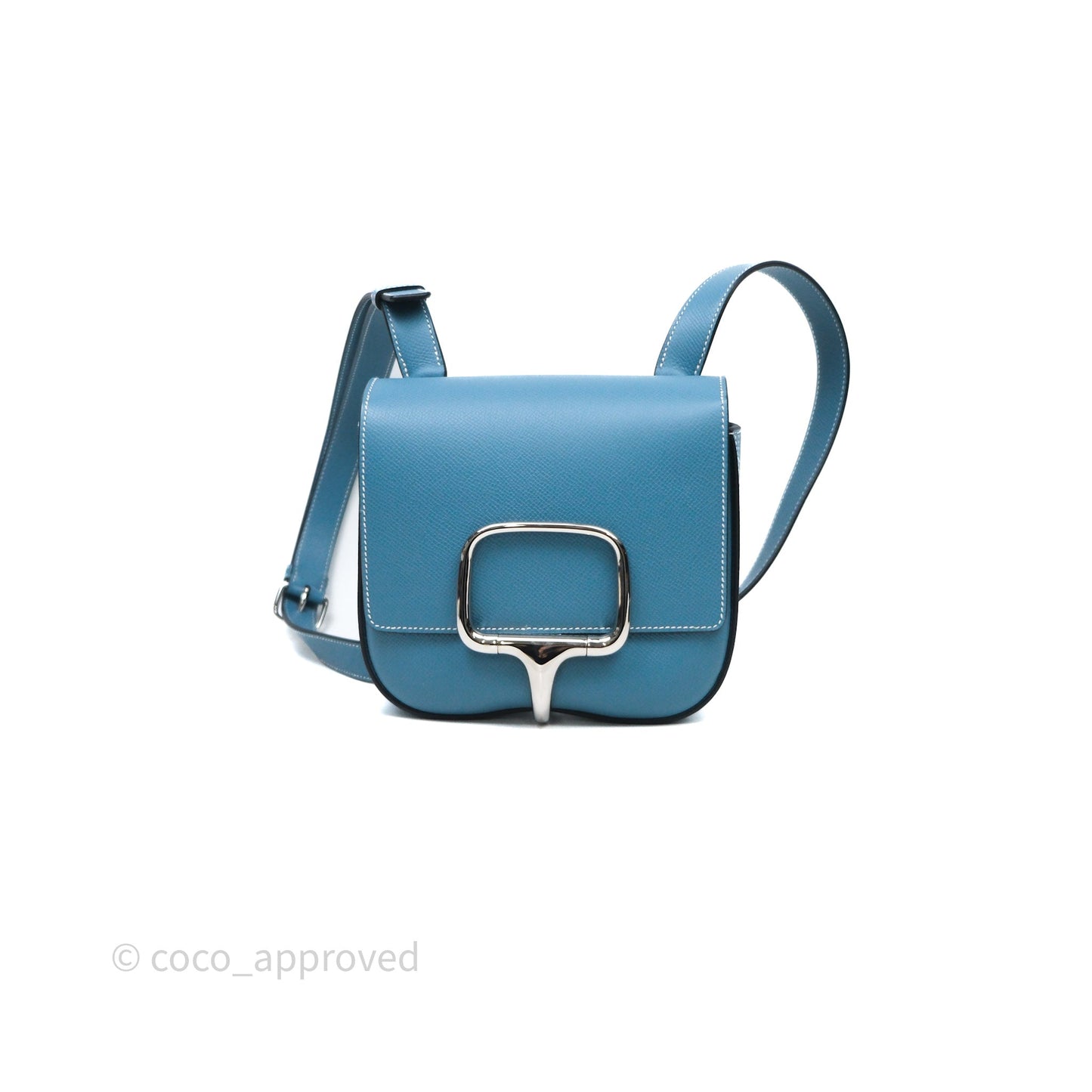 Hermès Della Cavalleria Mini II Bag 18 New Bleu Jean 75 Epsom Palladium Hardware