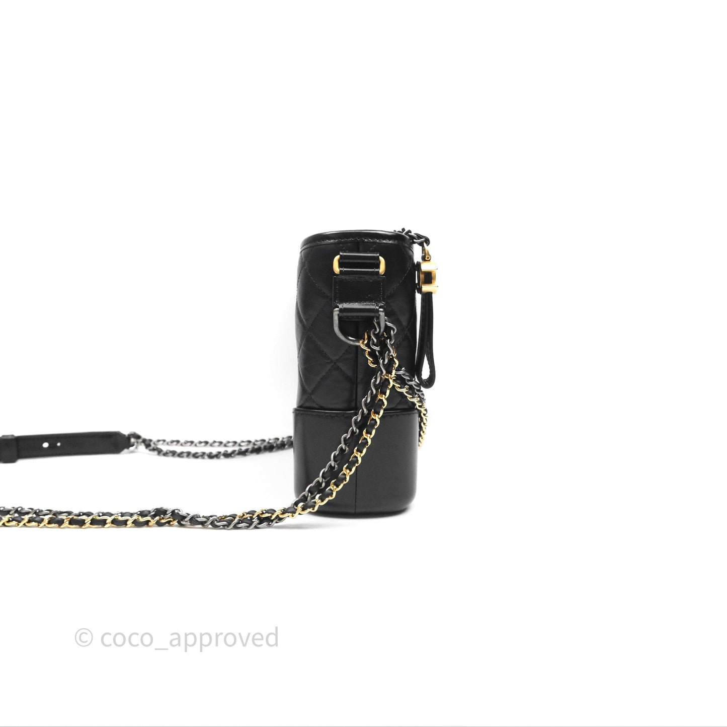 Chanel New Medium Gabrielle Hobo Quilted Black Aged Calfskin