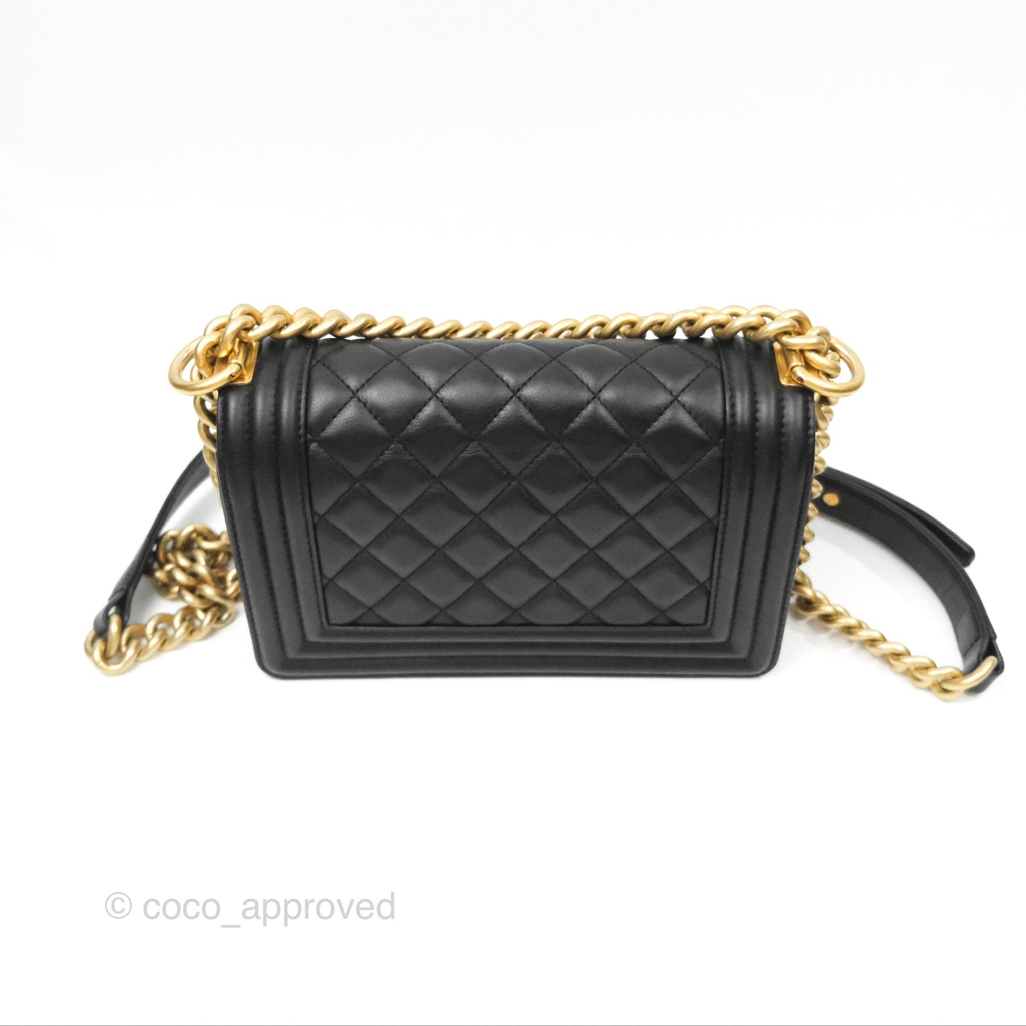 Chanel Small Boy Black Calfskin Gold Hardware