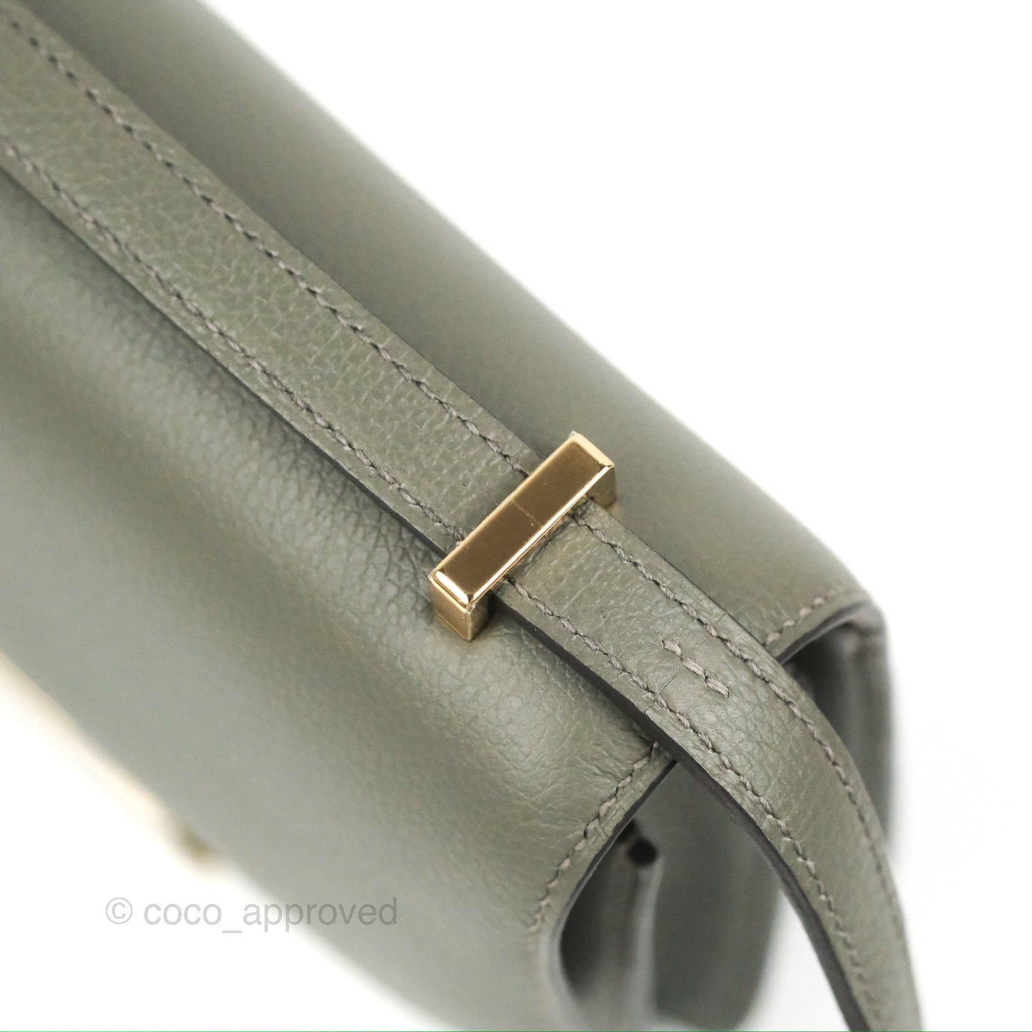 Hermès Constance Mini 18cm with Mirror Gris Meyer 0L/Gris Pale M4 Evercolor Gold Hardware