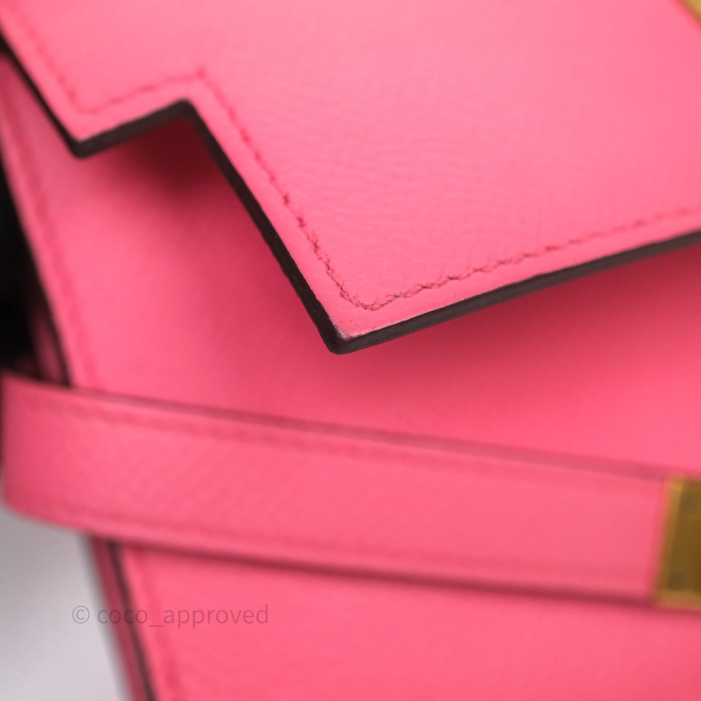 Hermès Kelly Depliant Medium Wallet Rose Epsom Gold Hardware