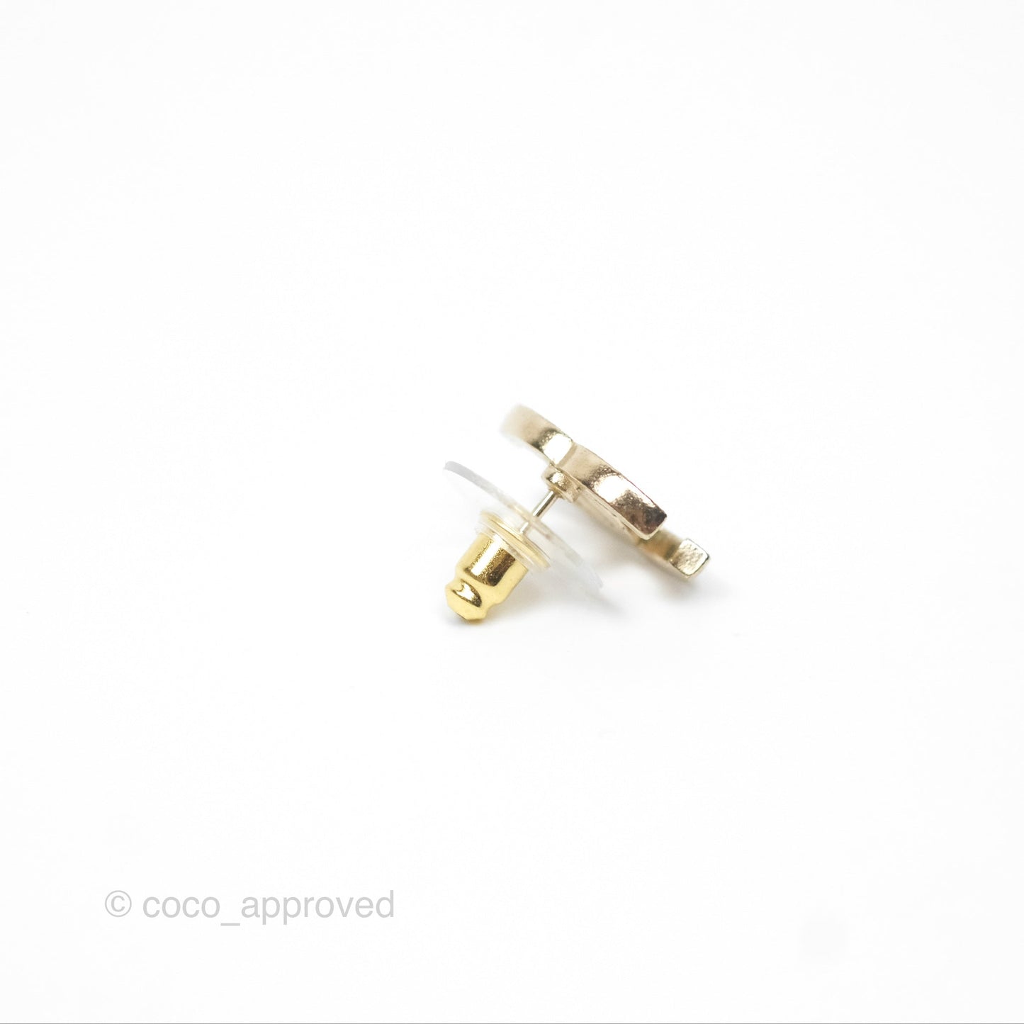 Chanel CC Crystals Earrings Gold Tone 15P