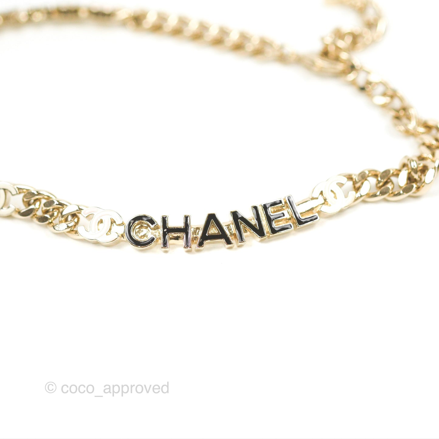 Chanel Logo CC Chain Choker Gold Tone 22S