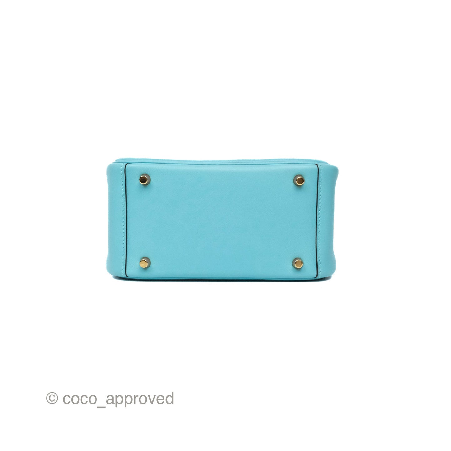 Hermès Mini Lindy 20 Bleu Atoll 3P Swift Gold Hardware