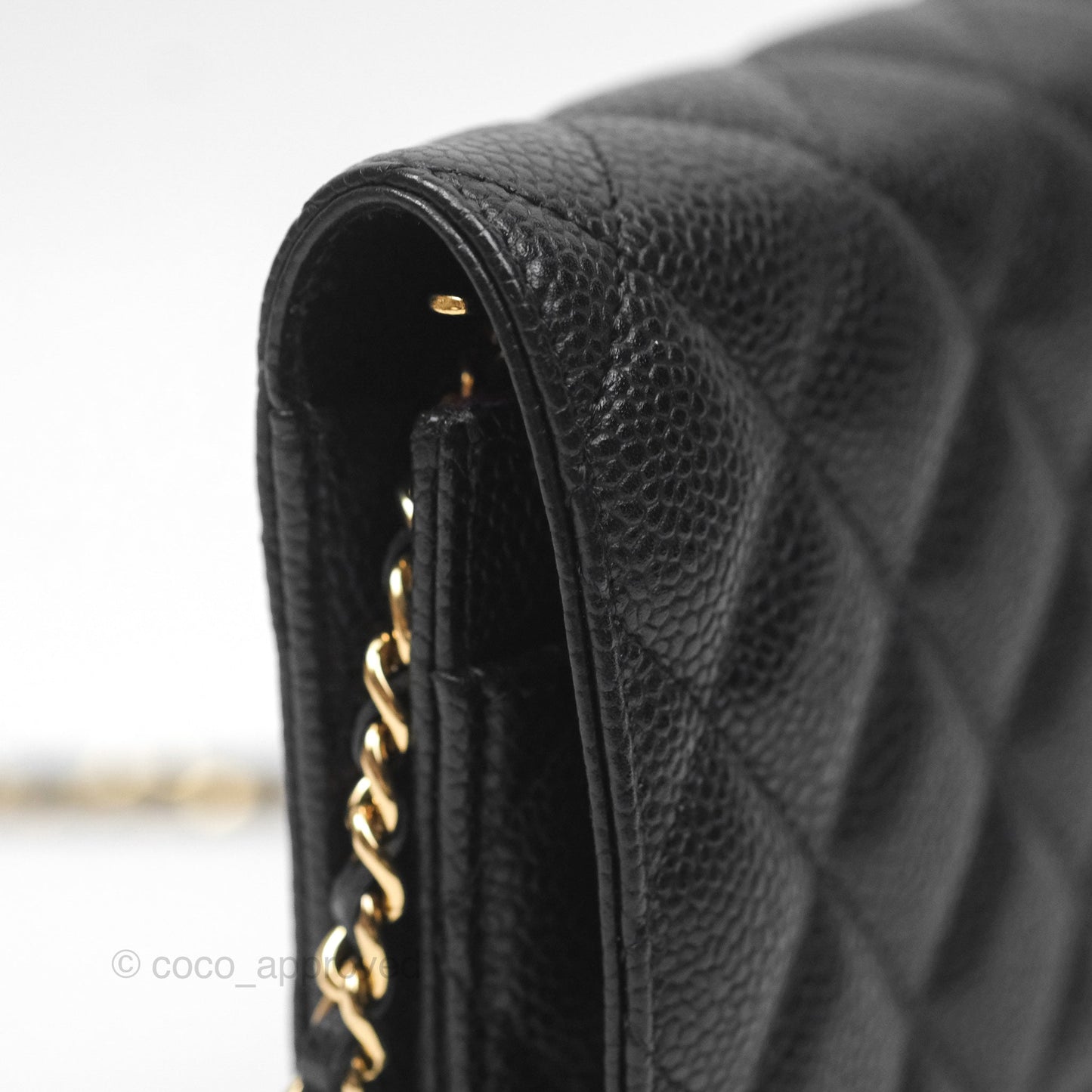 Chanel Classic Wallet On Chain WOC Quilted Black Caviar Gold Hardware