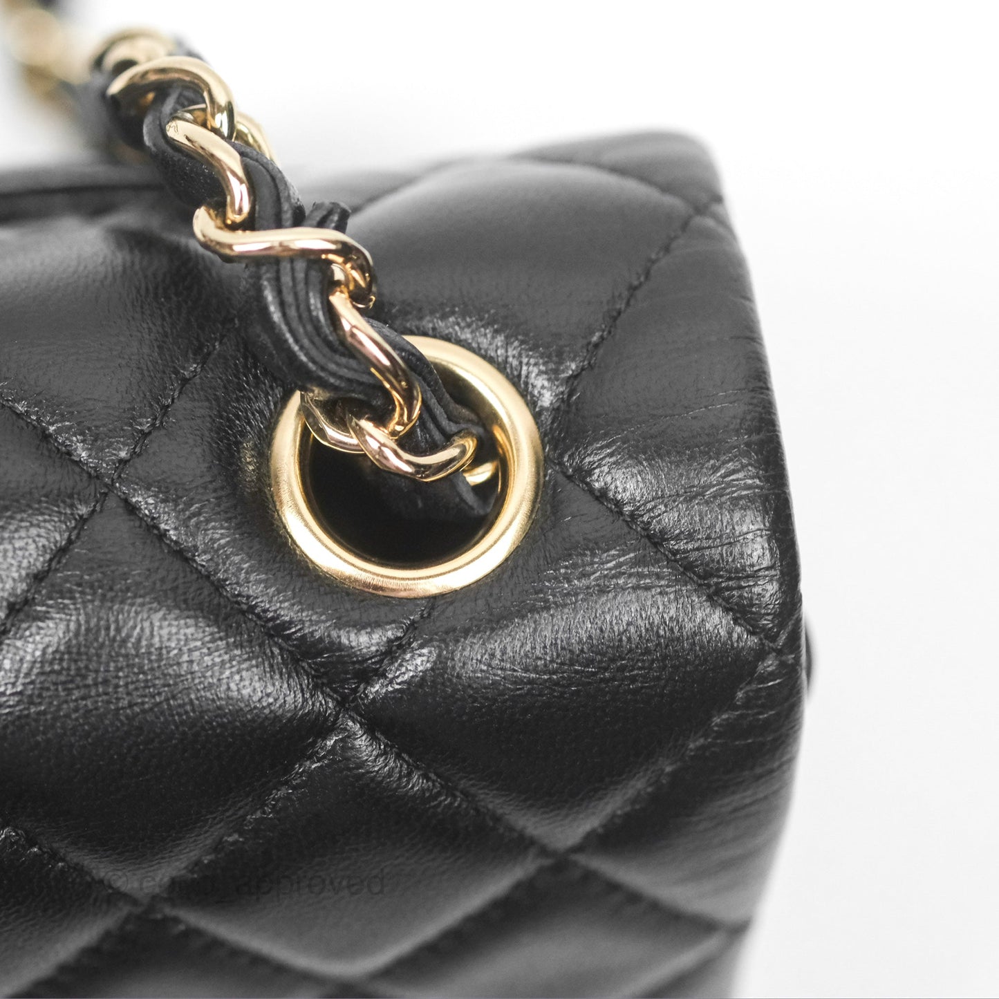 Chanel Mini Rectangular Flap Quilted Black Lambskin Gold Hardware