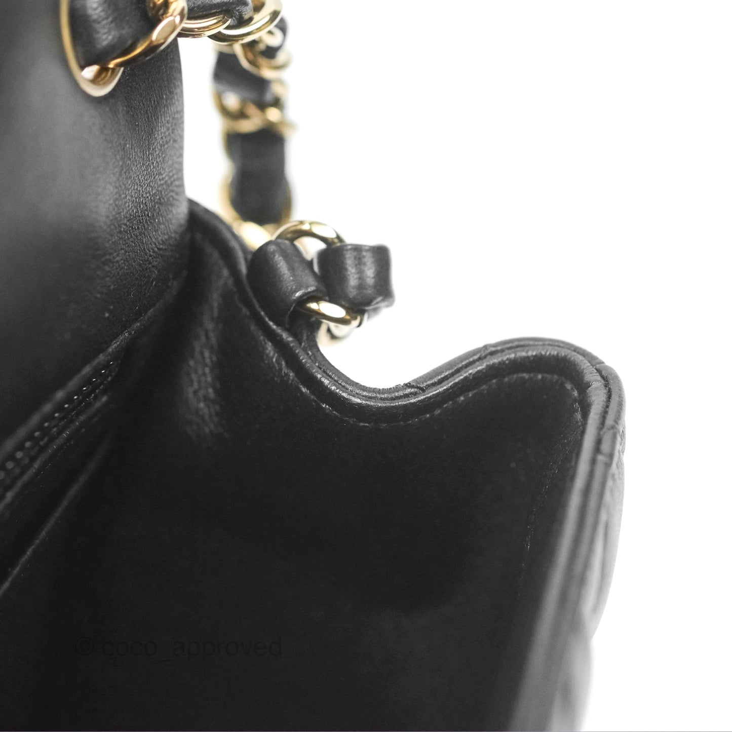 Chanel Mini Square Flap Bag Quilted Black Lambskin Gold Hardware