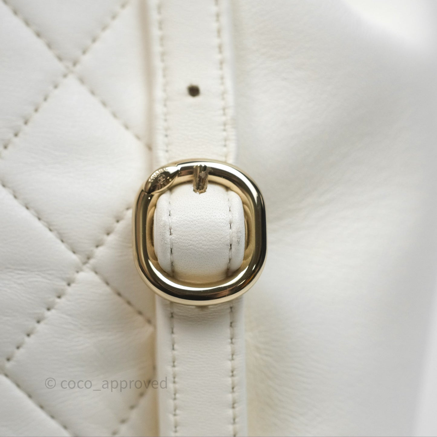 Chanel Quilted Small Duma Drawstring Backpack White Calfskin Gold Hardware