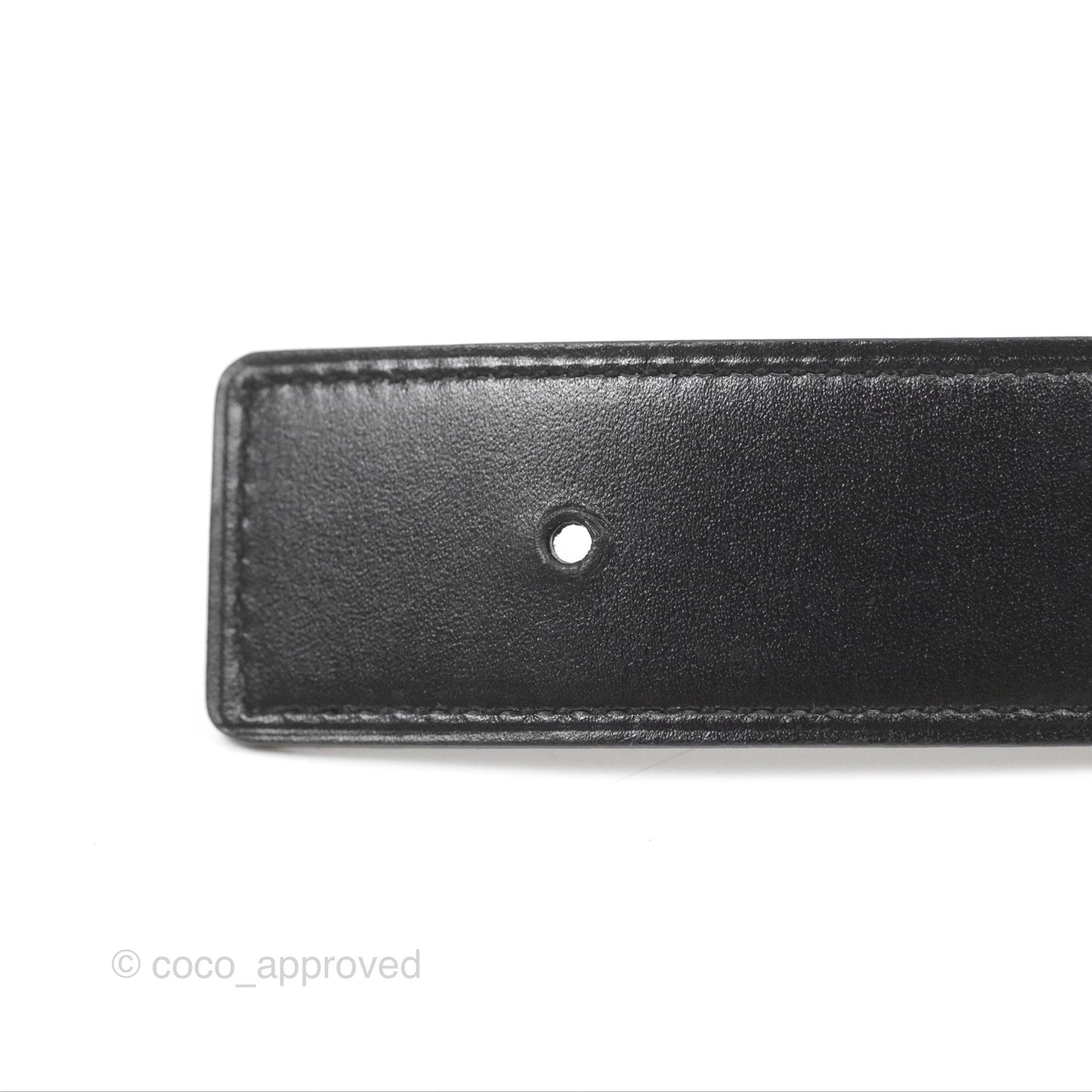 Hermès Smile H Reversible Belt 32mm Black Box Leather Palladium Hardware