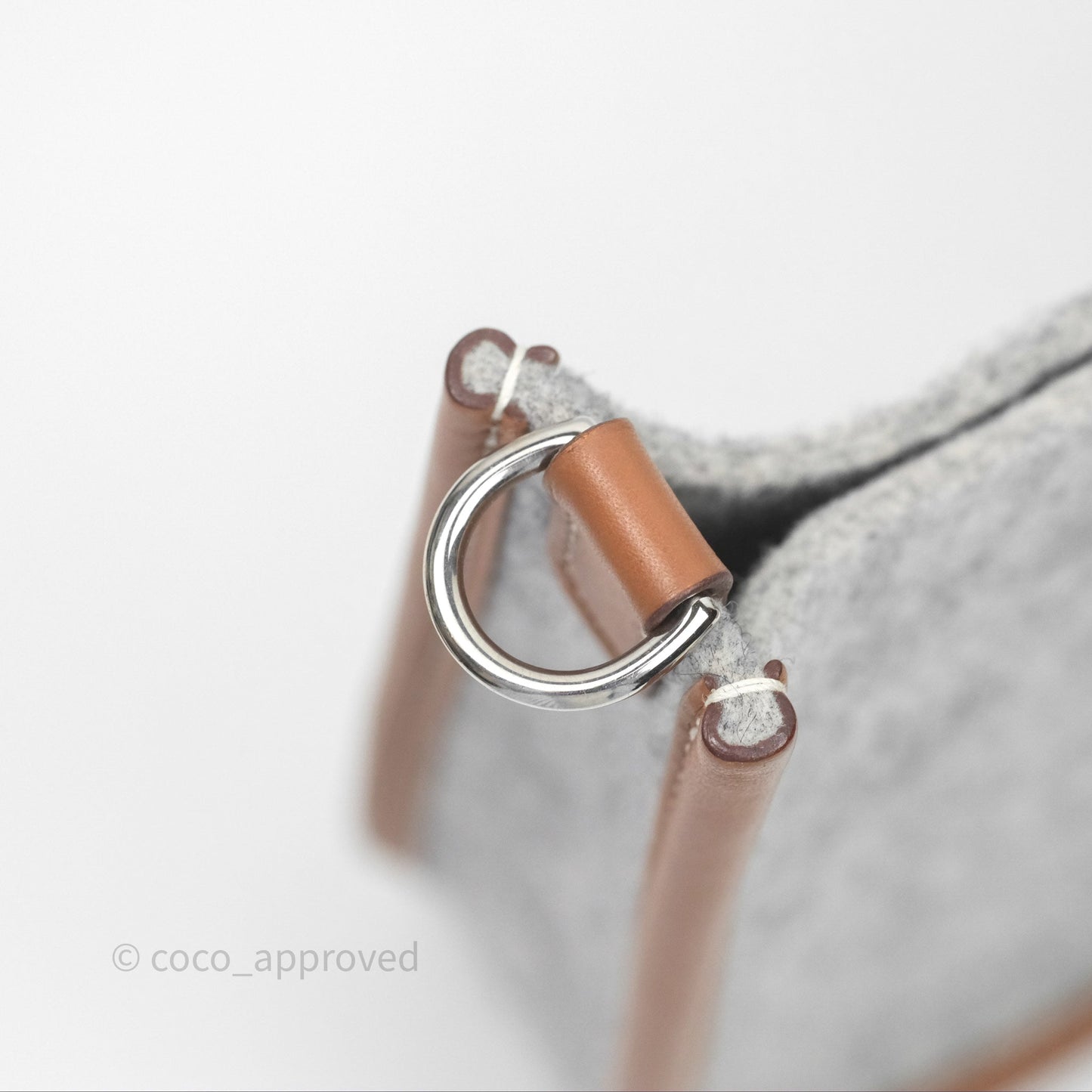 Hermès Mini Evelyne 16 Gris Clair/ Gold Wool Feutre Swift Palladium Hardware