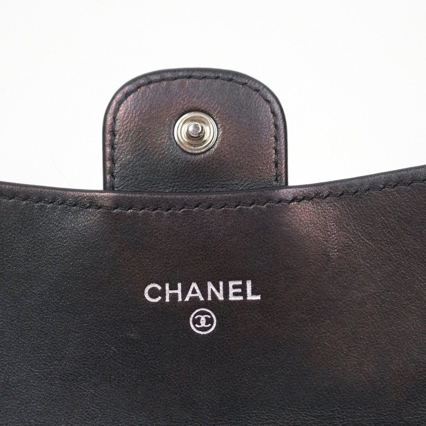 Chanel Quilted Classic Zip Long Wallet Black Lambskin Silver Hardware