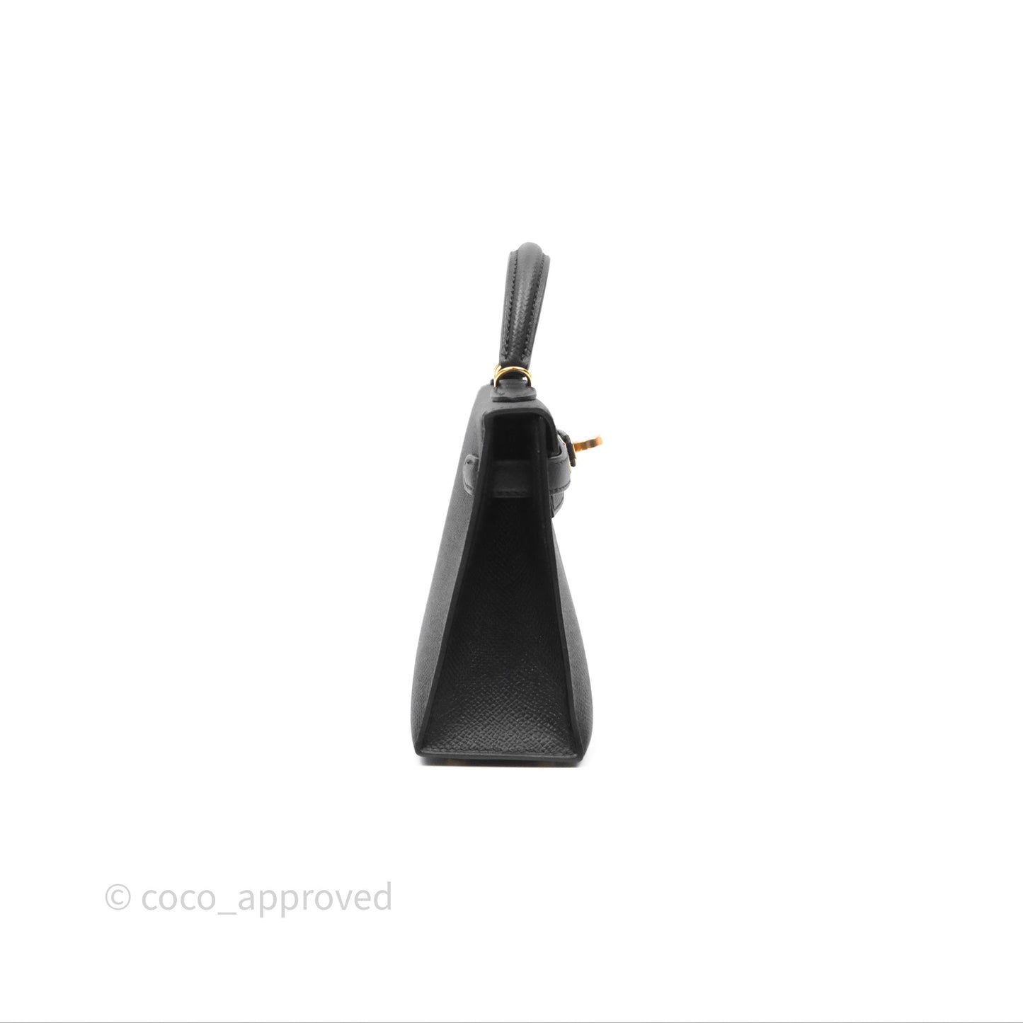 Hermès Mini Kelly II Noir 89 Epsom Gold Hardware
