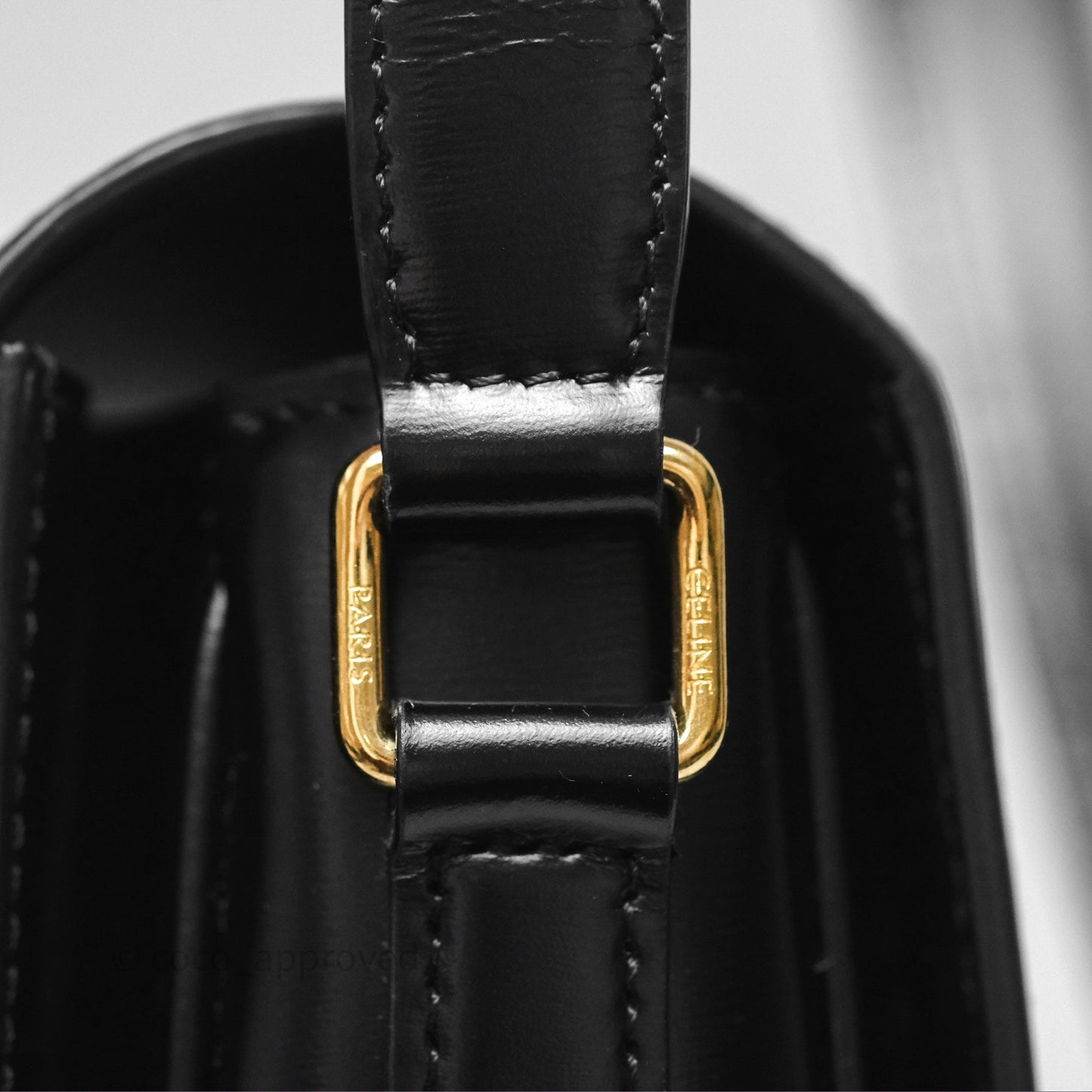 Celine Medium Triomphe Black Shiny Calfskin