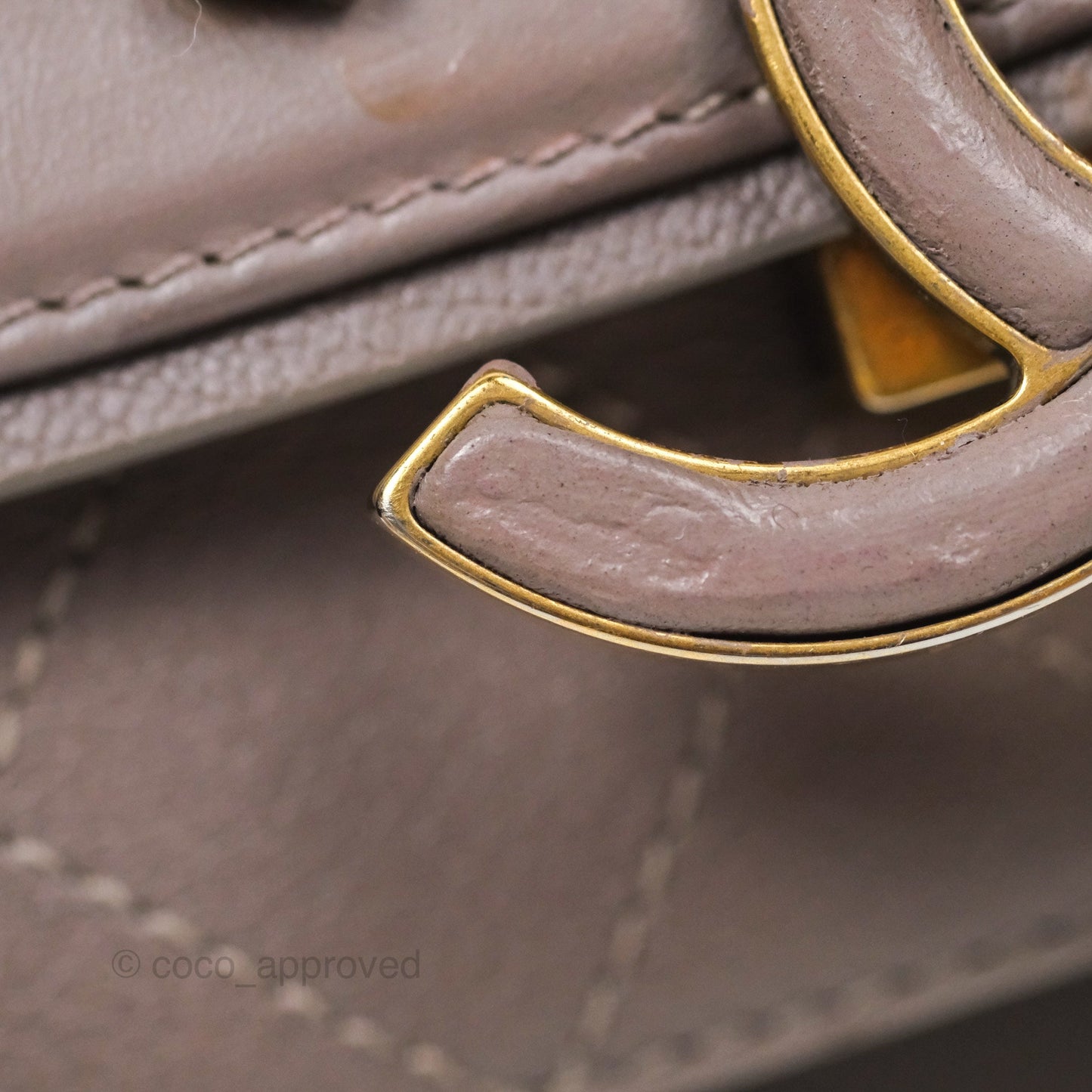 Chanel Coco Curve Flap Burnished Lilac Grey Calfskin Goatskin Antique Gold Hardware
