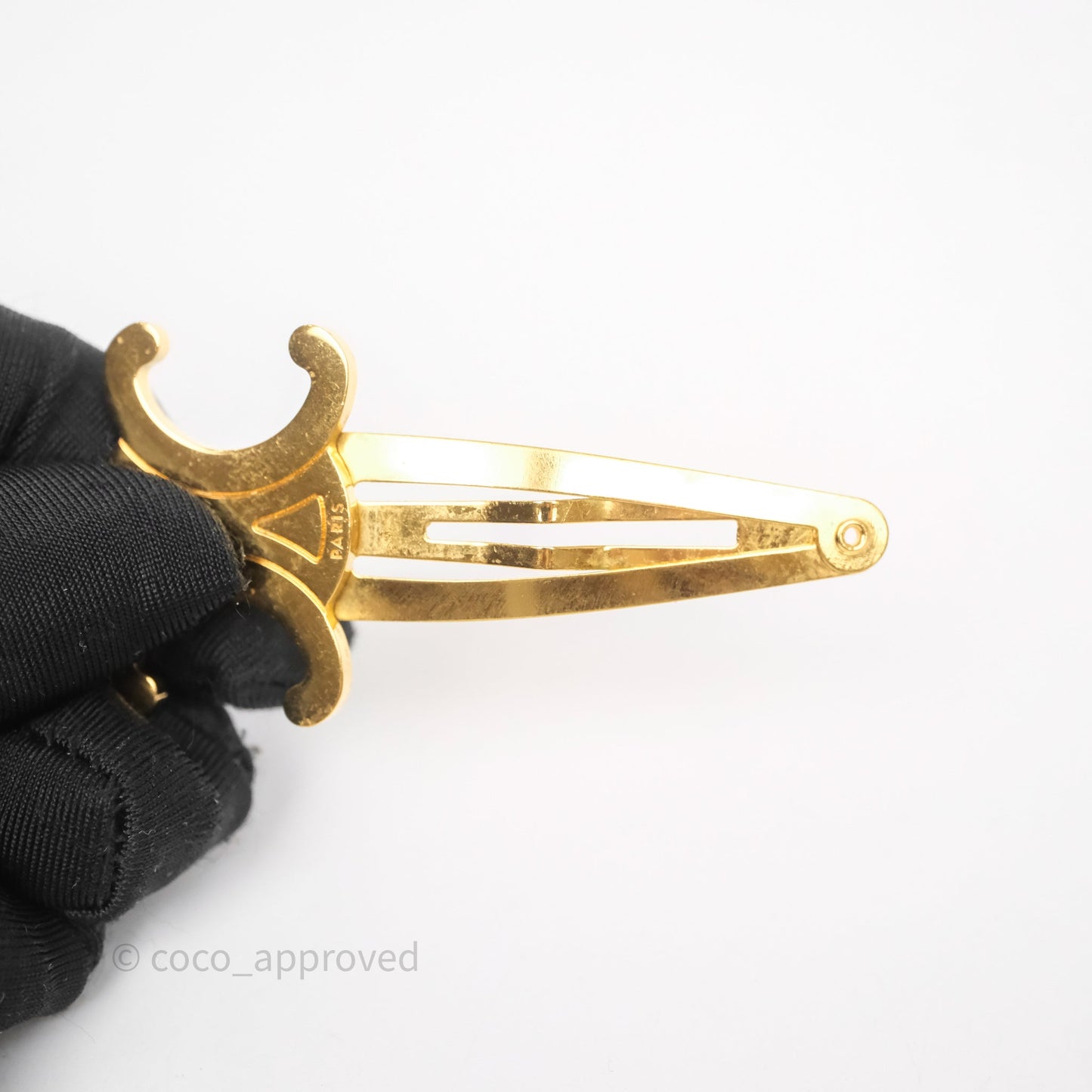 Celine Set of 2 Snap Hair Clips Gold Tone