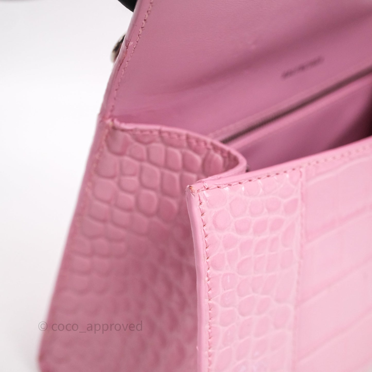 Balenciaga Small Hourglass Embossed Bag Pink