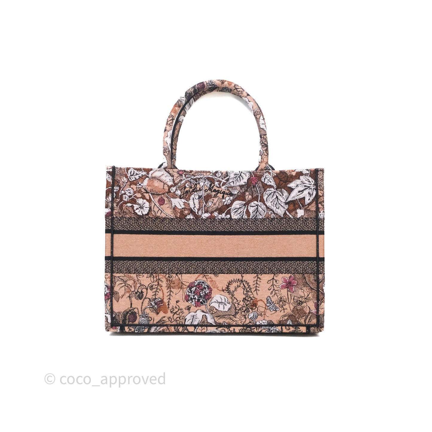 Christian Dior Medium Jardin Magique Book Tote Embroidered Power Pink Canvas