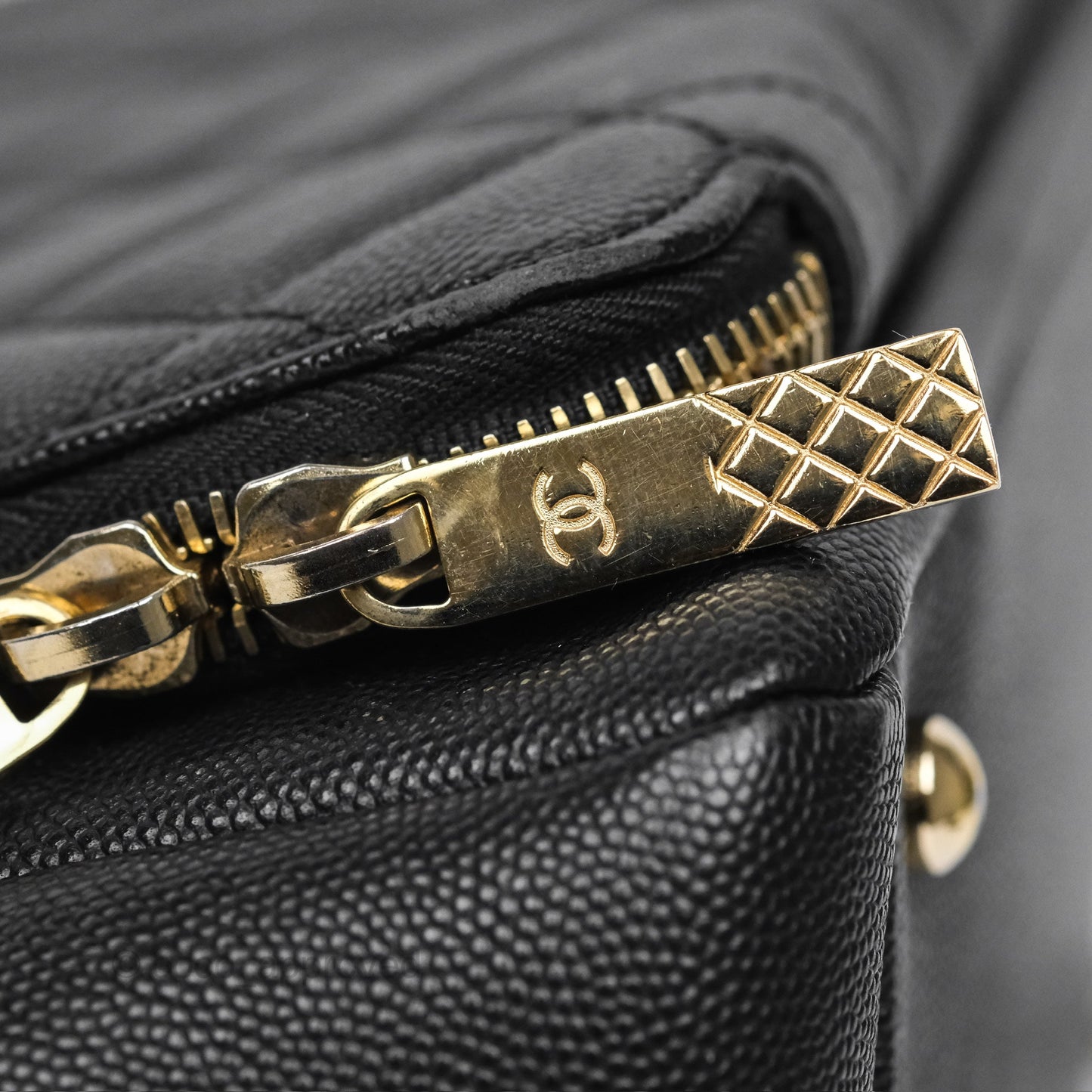 Chanel Small Business Affinity Shopping Bag Black Caviar Gold Hardware