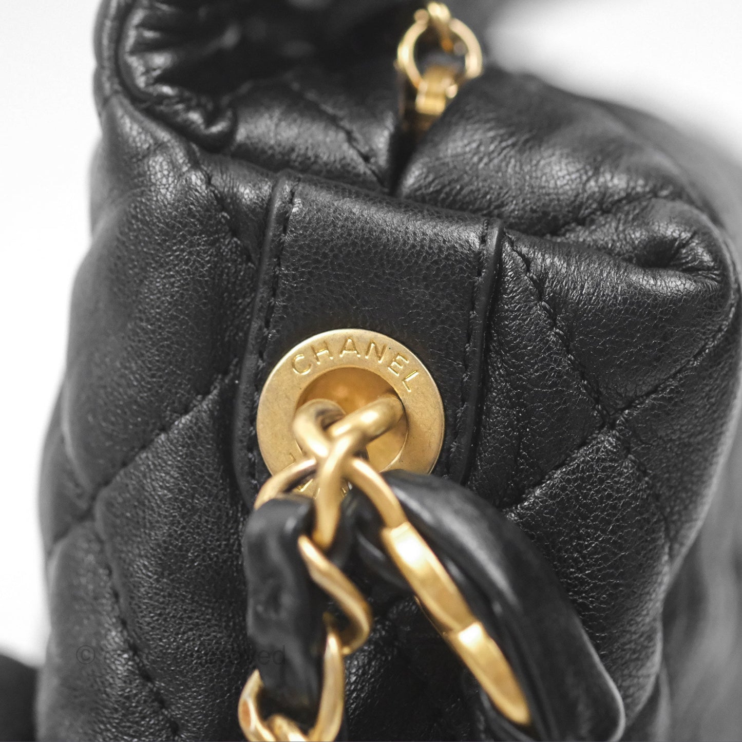 Chanel Small Hobo Bag Crumpled Black Lambskin Aged Gold Hardware 21S
