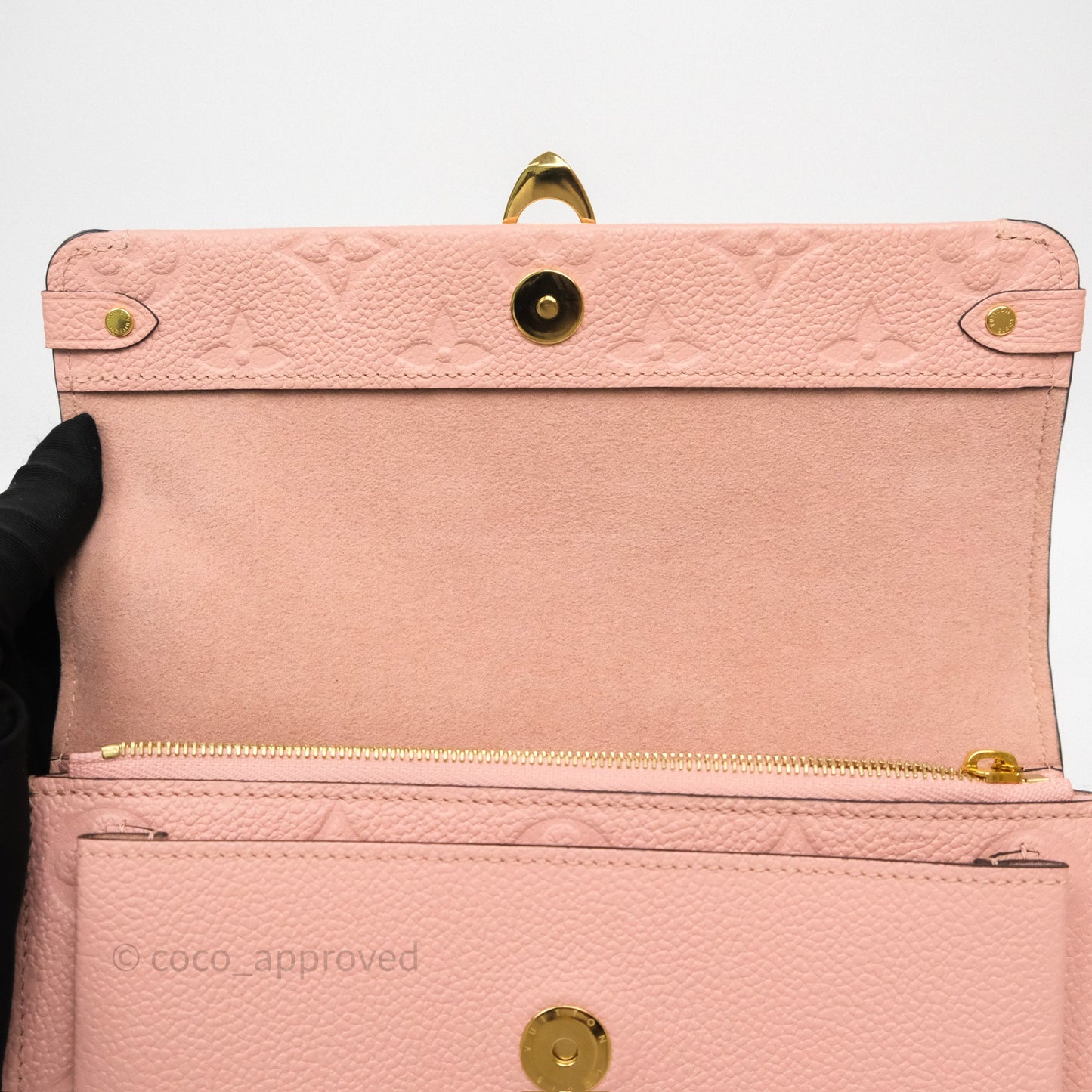 Louis Vuitton Vavin Chain Wallet Rose Poudre Empreinte Monogram