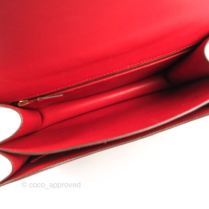 Hermès Constance 24 Rouge Casaque Epsom Gold Hardware