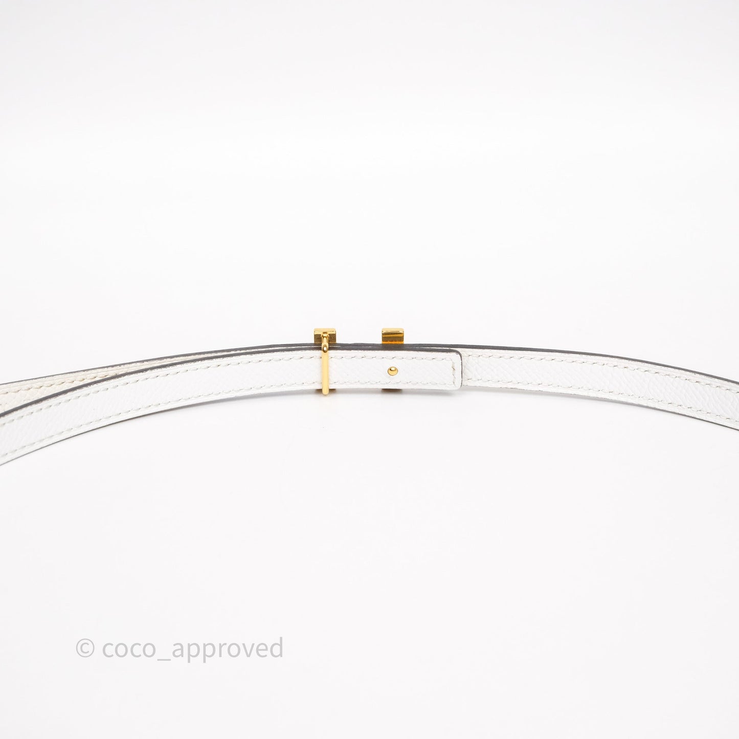 Hermès Belt Jaune Poussin/ Blanc Veau Swift/ Epsom Gold Hardware