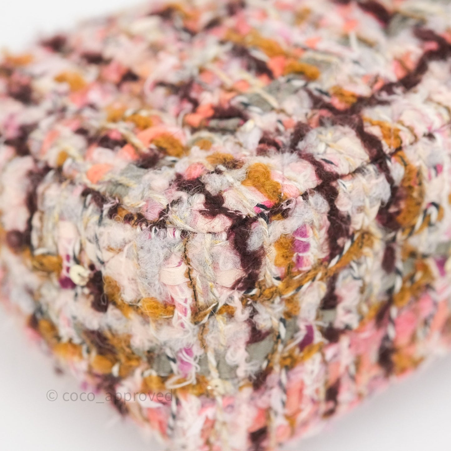 Chanel Mini Rectangular Pink Burgundy Tweed Gold Hardware 23K