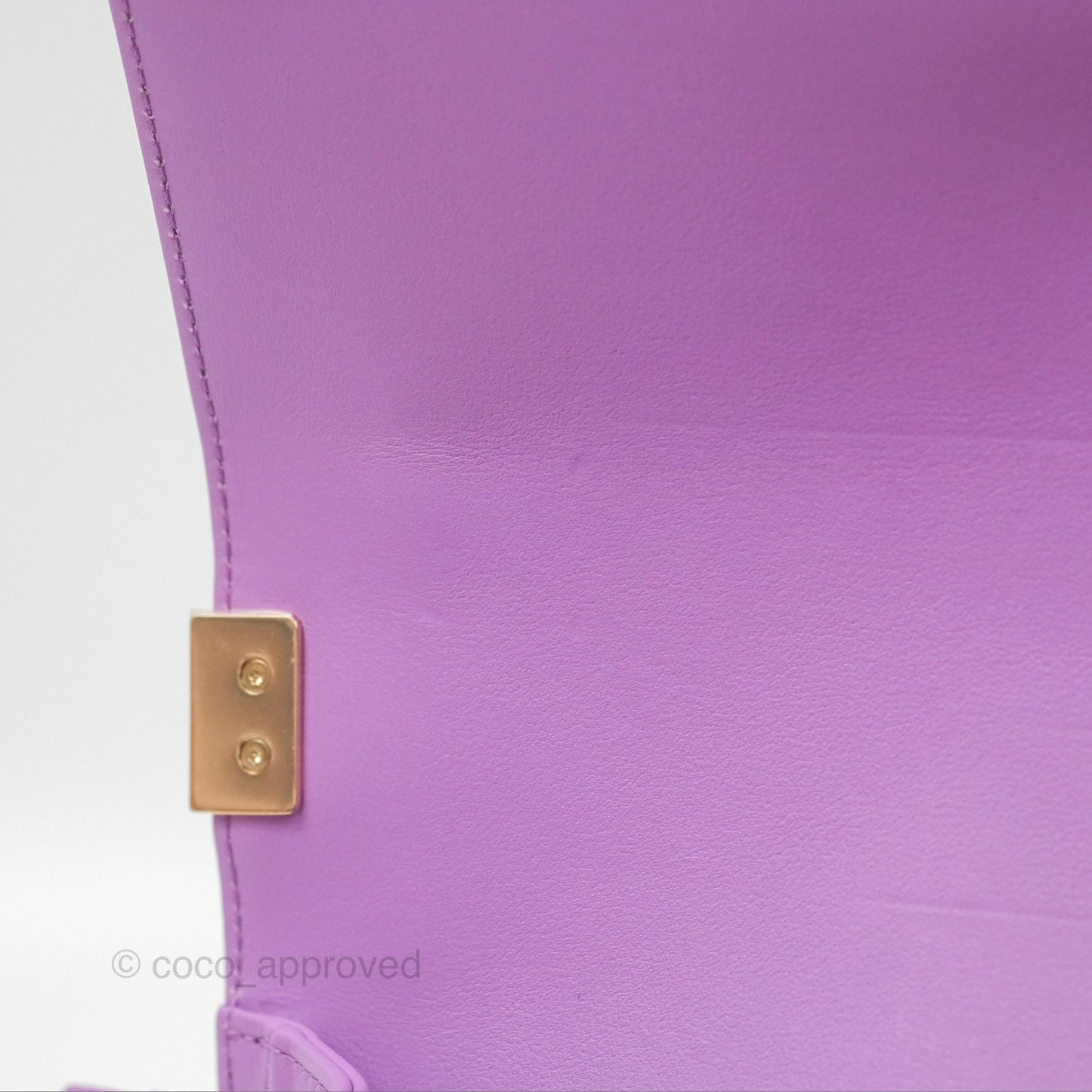 Chanel Chevron Small Boy Purple Calfskin Gold Hardwa
