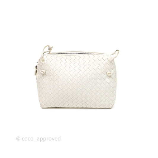 Bottega Veneta Nodini Crossbody Bag White Nappa Intrecciato