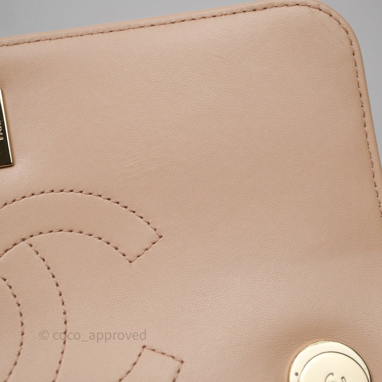 Chanel Small Trendy CC Beige Lambskin Gold Hardware