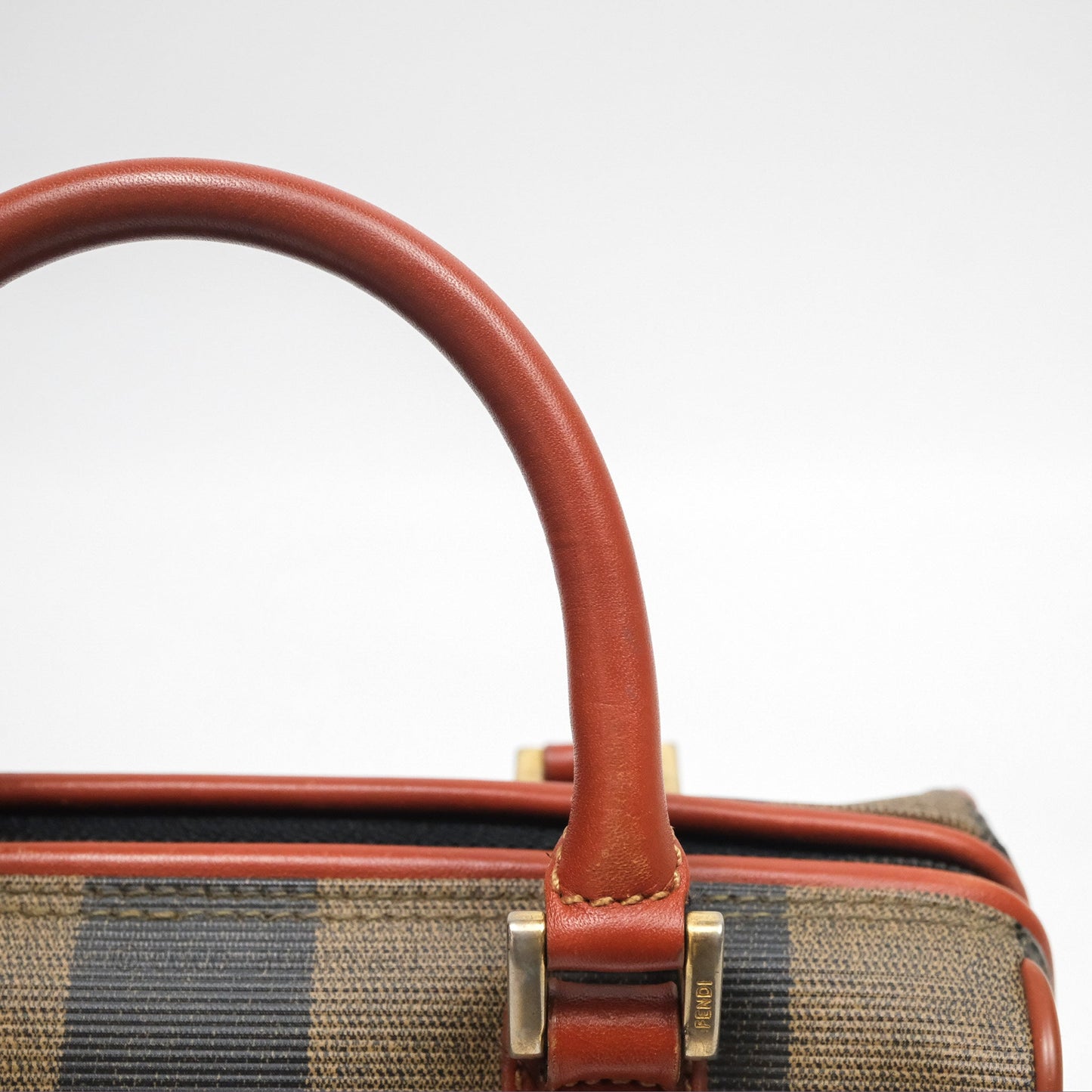 Fendi Mini Vintage Striped Boston Bag