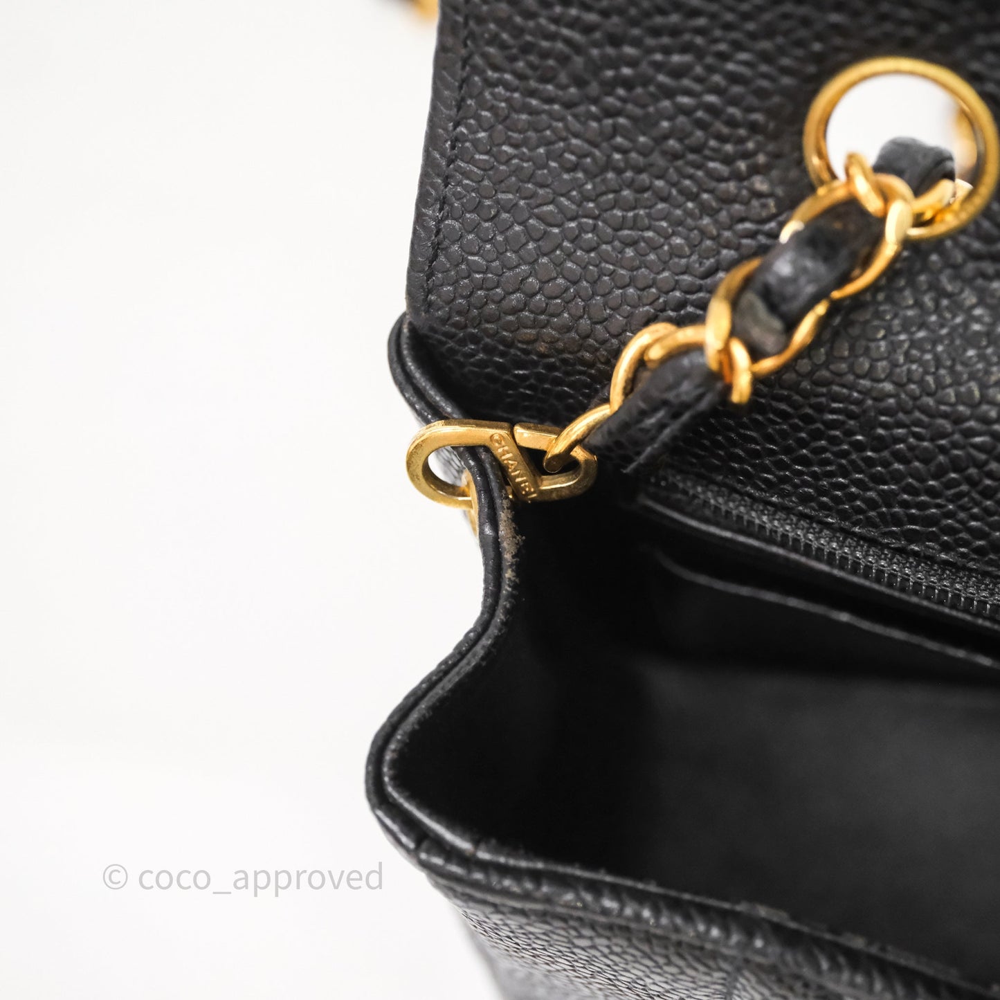 Chanel Vintage Small Classic Diana Flap Bag Black Caviar 24K Gold Hardware