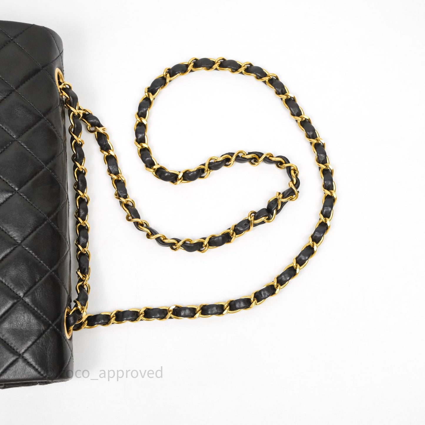 Chanel Vintage Classic Small Flap Bag Black Lambskin 24K Gold Hardware