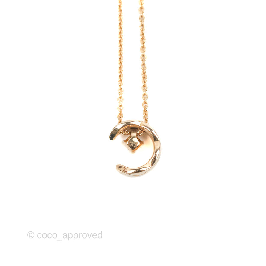 Chanel Coco Crush Diamond Necklace Beige Gold