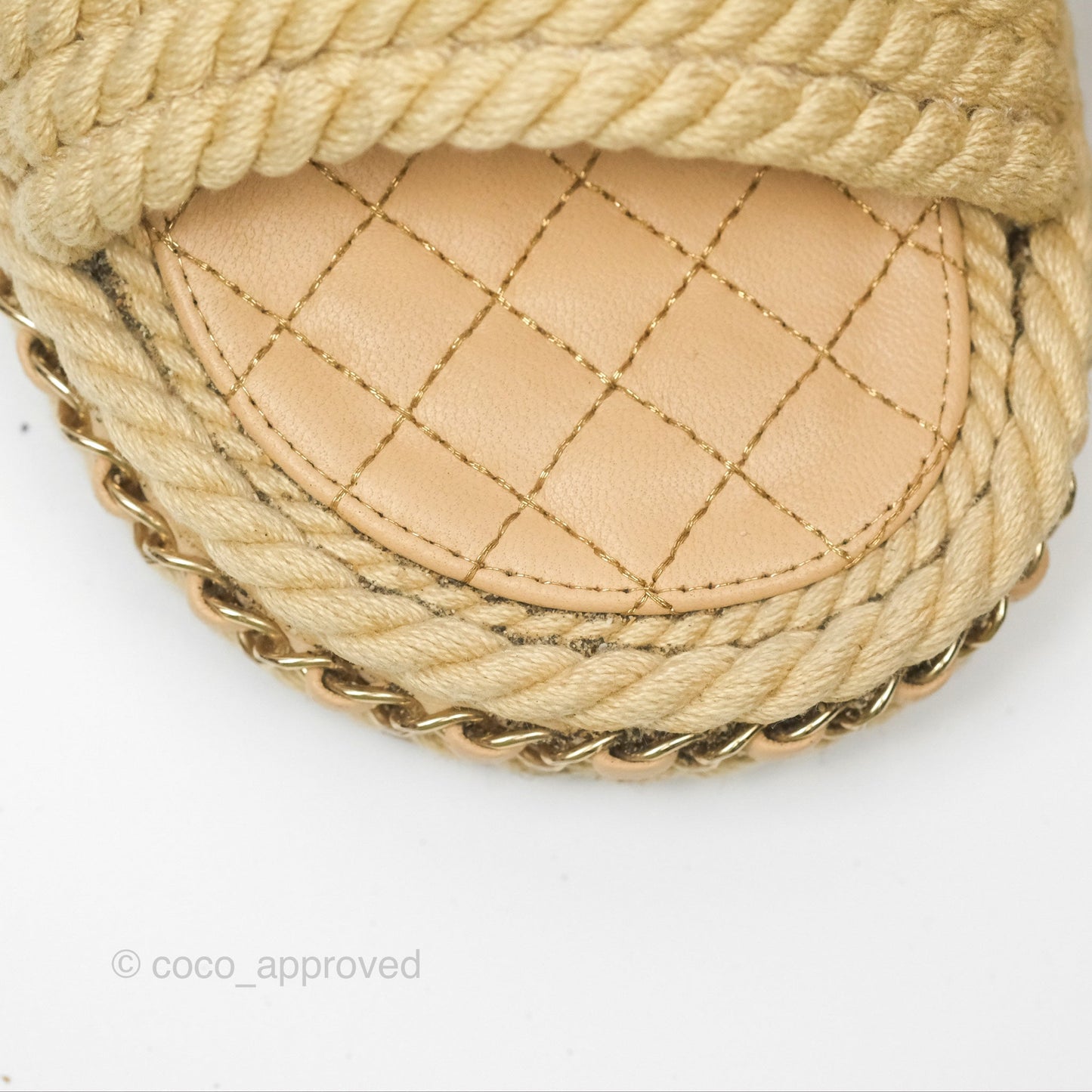 Chanel Cord Chain Slides Size 39